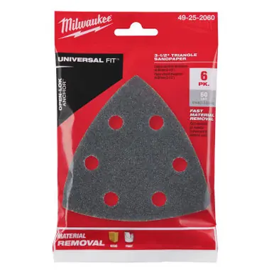 3-1/2 in. Silicon Carbide 60 Grit Triangular Sanding Paper 6 PK - No. 49-25-2060 Hot Picks